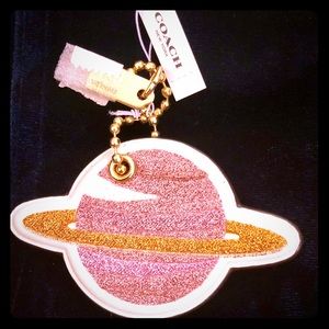 NWT Coach Saturn glitter hangtag